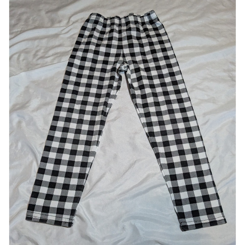 Rare Editions Girls Black And White‎ Checkered Leggings Size 5